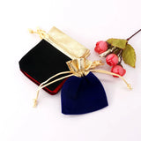 50Pcs Dark Red Velvet Drawstring Pouch Candy Gift Wedding Favor Jewelry Bags