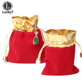 50Pcs Velvet Pouches Jewelry Charpie Cotton Flannel Bag