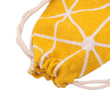 50Pcs/Lot 7x9cm Yellow Striped Cotton Bags Drawstring Gift Bag Pouches