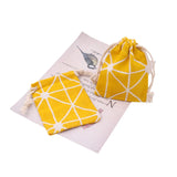 50Pcs/Lot 7x9cm Yellow Striped Cotton Bags Drawstring Gift Bag Pouches