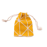50Pcs/Lot 7x9cm Yellow Striped Cotton Bags Drawstring Gift Bag Pouches