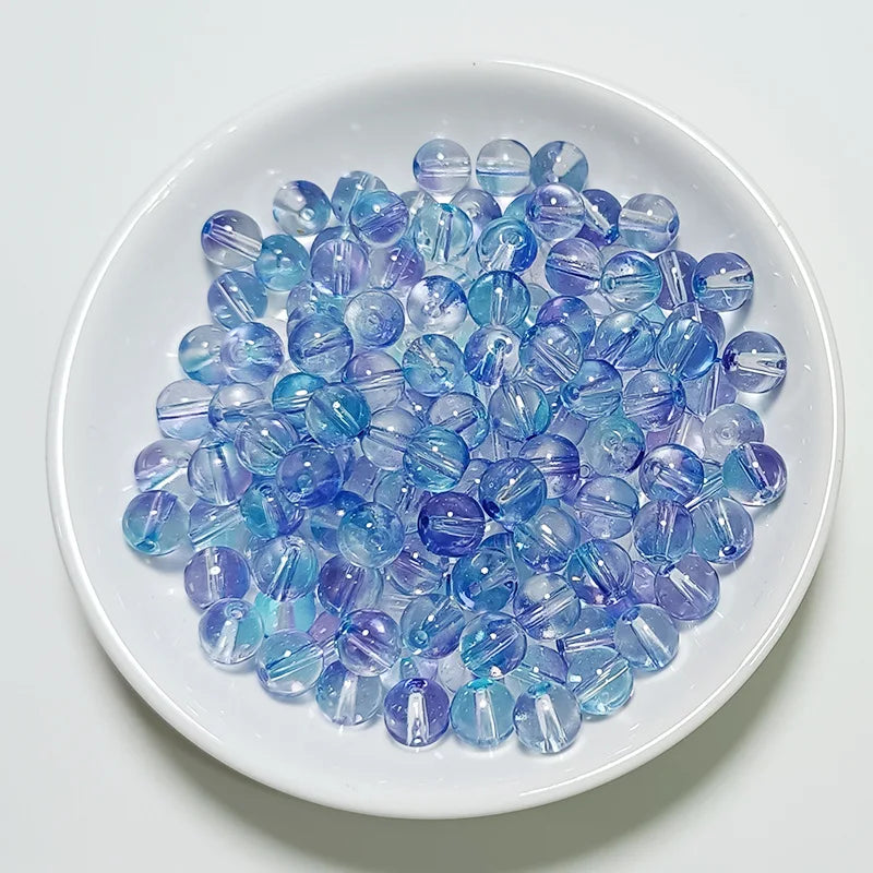 50Pcs 8mm Crystal Glass Beads Spacer Loose Beaded Jewelry Making DIY Charms