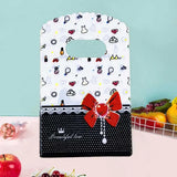 50Pcs/Lot 9*15cm Jewelry Bow Gift Plastic Bags Boutique Shopping Packaging Bag