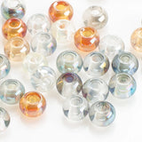 50Pcs Austrian Crystal Beads 8x10mm Glass Round Big Hole DIY Jewelry Bracelets