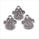 50Pcs/Lot Crystal Necklace Pendant Dog Paw Bone Charms For DIY