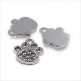 50Pcs/Lot Crystal Necklace Pendant Dog Paw Bone Charms For DIY