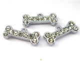 50Pcs/Lot Crystal Necklace Pendant Dog Paw Bone Charms For DIY