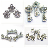 50Pcs/Lot Crystal Necklace Pendant Dog Paw Bone Charms For DIY