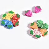 50Pcs Wood Strawberry Beads for DIY Jewelry Making Supplies