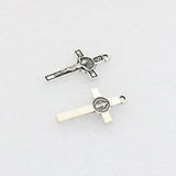 50Pcs DIY Rosary Necklace Parts Mini Jesus Christ Exorcism St Benedict Crucifix