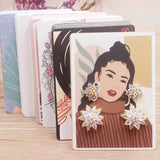 50Pcs/Lot Earring Card Four Holder 5x7cm Hot Girl /Abstract painting paper card