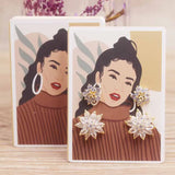 50Pcs/Lot Earring Card Four Holder 5x7cm Hot Girl /Abstract painting paper card