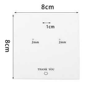 50Pcs/Lot Square Display Cards for Earrings Necklaces 8*8cm Ear Studs Paper Card