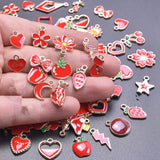 50Pcs Enamel Plant Daisy Sakura Flower Charms for DIY Jewelry Bulk