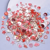 50Pcs Enamel Plant Daisy Sakura Flower Charms for DIY Jewelry Bulk