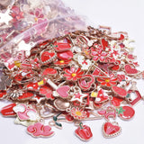 50Pcs Enamel Plant Daisy Sakura Flower Charms for DIY Jewelry Bulk