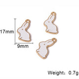 50Pcs Enamel Rabbit Easter Charms for Jewelry Making DIY