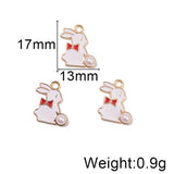 50Pcs Enamel Rabbit Easter Charms for Jewelry Making DIY
