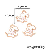 50Pcs Enamel Rabbit Easter Charms for Jewelry Making DIY