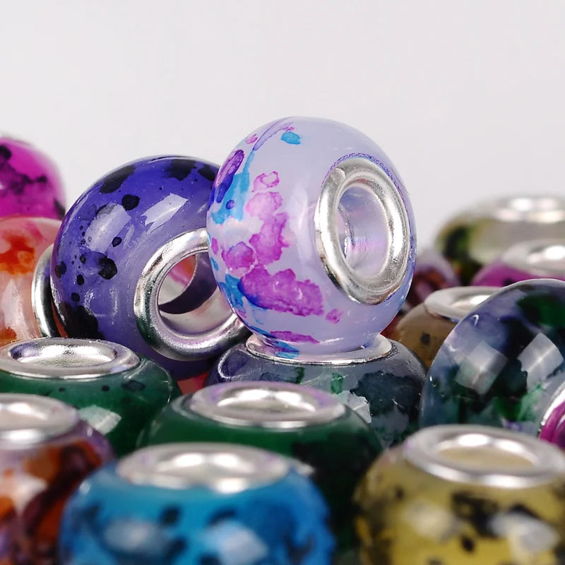50Pcs/Lot Mixed Beads DIY Jewelry Making Bracelets Necklaces Resin Beads Hand
