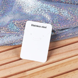 50Pcs Earring Packaging Cards Stainless Steel Gift Label Necklace Ring Display