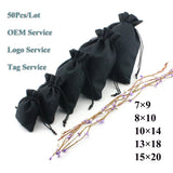 50Pcs Jute Bag 7x9/8x10/10x14/13x18 Burlap Gift Pouch Bracelet Jewelry