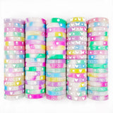 50Pcs Silicone Luminous Bracelets Mix Style Glow in The Dark Bangles