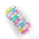 50Pcs Silicone Luminous Bracelets Mix Style Glow in The Dark Bangles