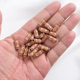50Pcs Wood Tube Beads Charm Stripe Pattern DIY Jewelry Making Bracelet
