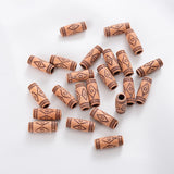 50Pcs Wood Tube Beads Charm Stripe Pattern DIY Jewelry Making Bracelet
