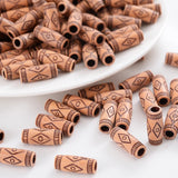 50Pcs Wood Tube Beads Charm Stripe Pattern DIY Jewelry Making Bracelet