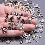 50Pcs Mix Fruit Cherry Sakura Sun Charms DIY Sea Animal Cat Ghost Pendants