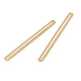 50Pcs Raw Brass Silver Plated Rectangle Bar Charms