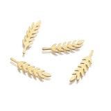 50Pcs Raw Brass Wheat Stalks Charms Pendant DIY Earrings Bracelet Jewelry Craft