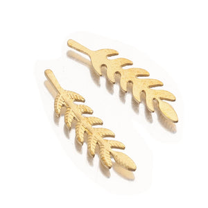 50Pcs Raw Brass Wheat Stalks Charms Pendant DIY Earrings Bracelet Jewelry Craft