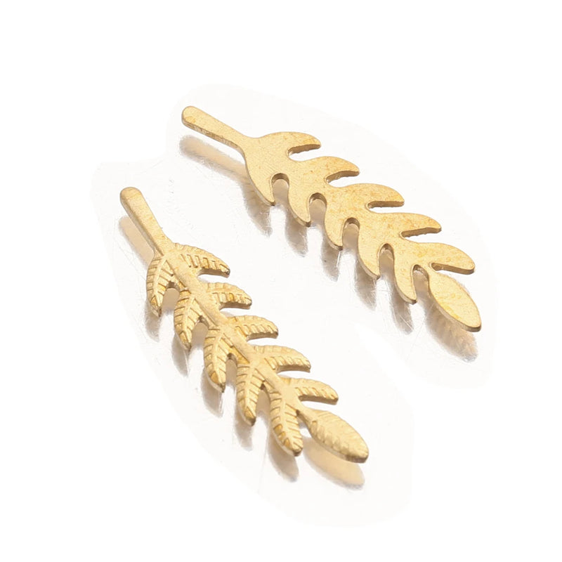 50Pcs Raw Brass Wheat Stalks Charms Pendant DIY Earrings Bracelet Jewelry Craft