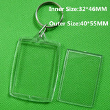 50Pcs/Lot Acrylic Clear Insert Photo Frame Keychain DIY Key Chain Gift