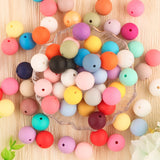 50Pcs/Lot Silicone Beads 9/12/15MM DIY Necklace Bracelet Jewelry Accessories