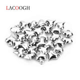 50Pcs Hollow Peach Heart Stainless Steel Charms 7.5*9.5mm