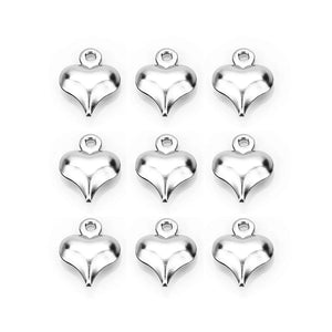 50Pcs Hollow Peach Heart Stainless Steel Charms 7.5*9.5mm