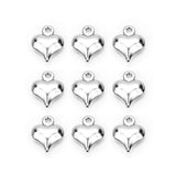 50Pcs Hollow Peach Heart Stainless Steel Charms 7.5*9.5mm