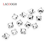 50Pcs Hollow Peach Heart Stainless Steel Charms 7.5*9.5mm