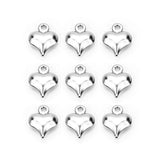 50Pcs Hollow Peach Heart Stainless Steel Charms 7.5*9.5mm
