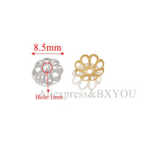 50Pcs Stainless Steel Flower Petal End Spacer Beads Caps Charms Bead Cups