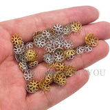50Pcs Stainless Steel Flower Petal End Spacer Beads Caps Charms Bead Cups