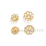 50Pcs Stainless Steel Flower Petal End Spacer Beads Caps Charms Bead Cups