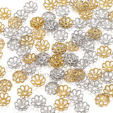 50Pcs Stainless Steel Flower Petal End Spacer Beads Caps Charms Bead Cups
