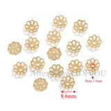 50Pcs Stainless Steel Flower Petal End Spacer Beads Caps Charms Bead Cups