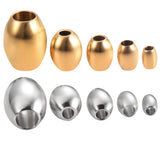 50Pcs Stainless Steel Oval Spacer Bead Metal Loose Beads DIY Jewelry Making