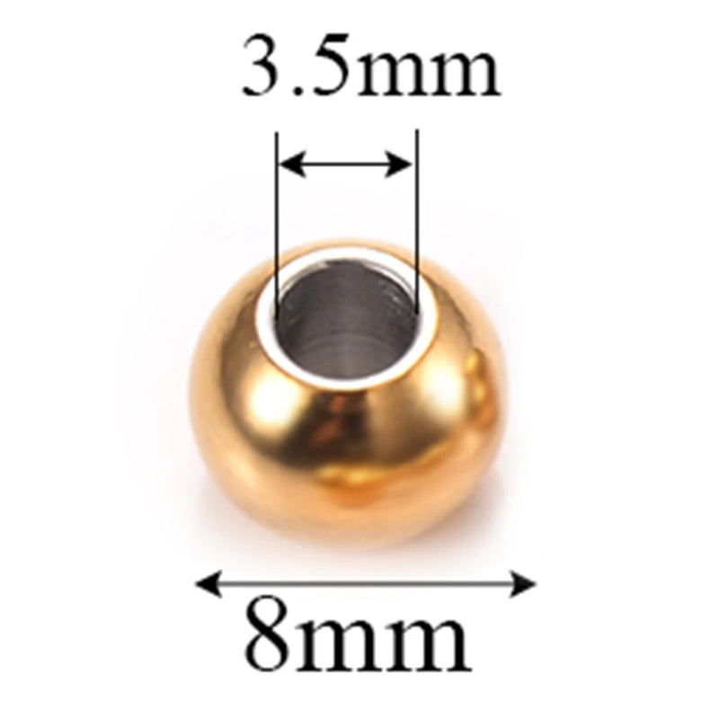 50Pcs Stainless Steel Spacers Beads Round Charm DIY Jewelry Making Findings